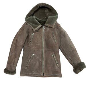 Sheepskin/Shearling Coat with Hood